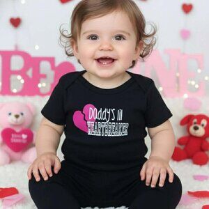 NEW Valentines Day Daddys Lil Heartbreaker Onesie